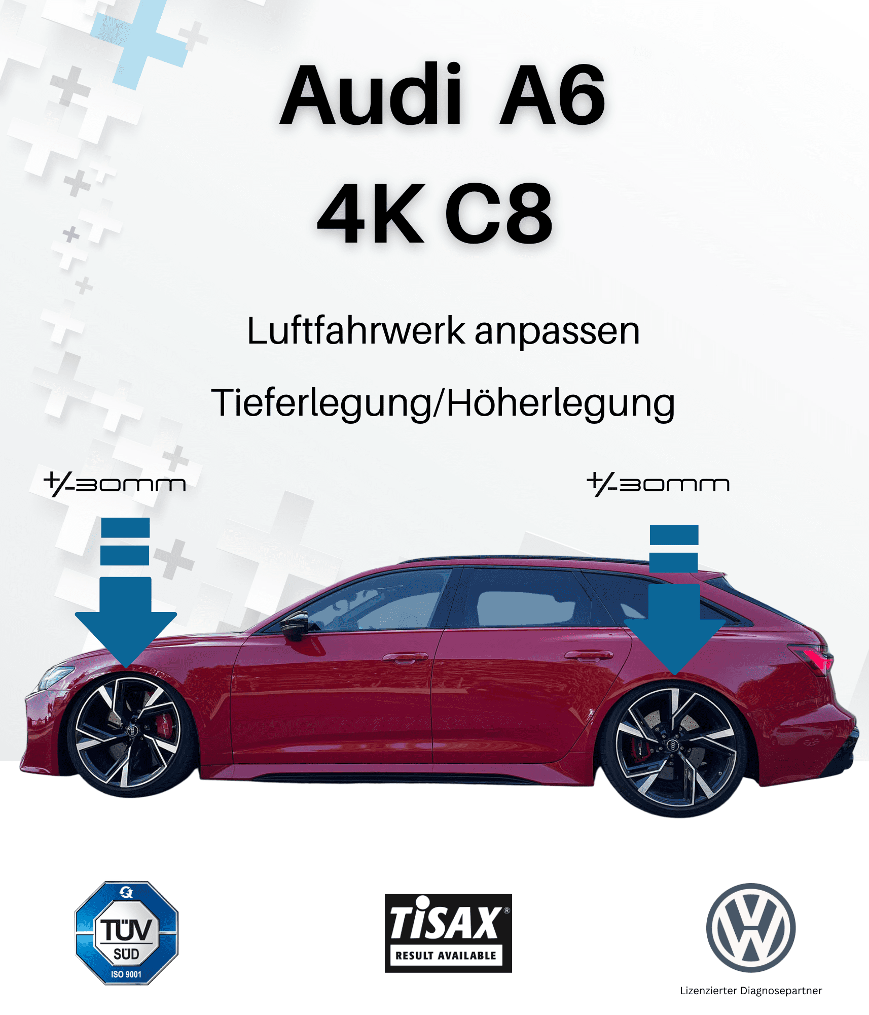 OBDAPP Shop - Audi A6 4K Luftfahrwerk tieferlegung automatisiert
